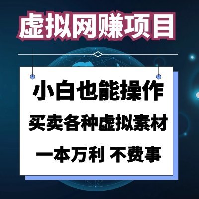 新手也能玩的虚拟网赚项目：零成本操作月入过万元