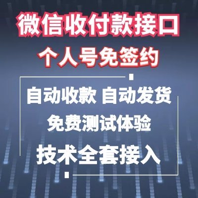 微信个人号免签约收付款接口，微信二维码自动发货支付接口！